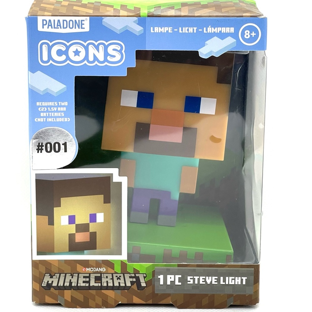 Paladone MINECRAFT Steve Icon 3D Lamp Nightlight Figure Decor